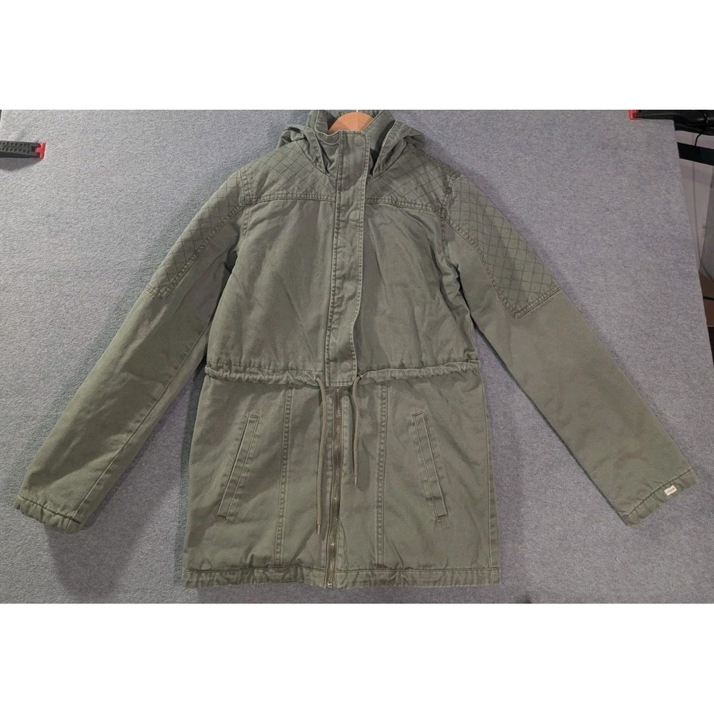 Volcom Olive Green Hooded Utility Jacket Womens XS TP 8 Military Style Coat
